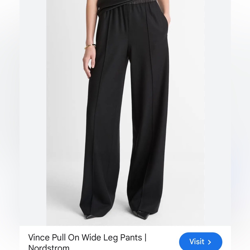 Vince Black Pull-On Wide-Leg Trousers